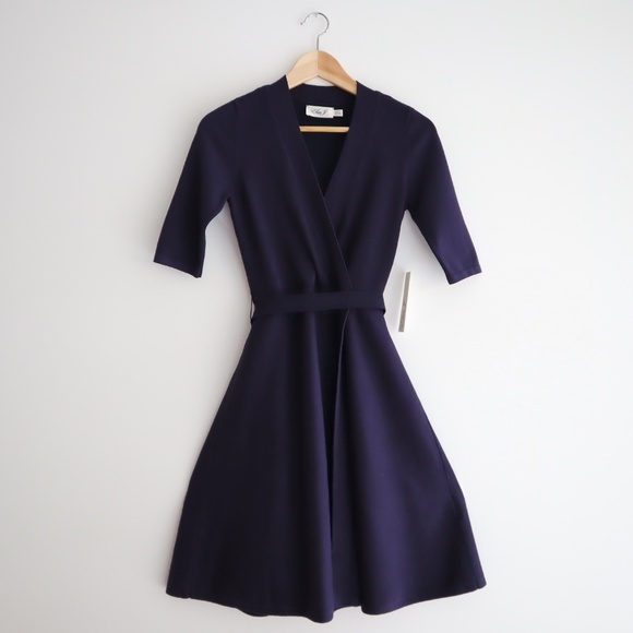 [NWT] Eliza J Midi Wrap Sweater Dress - In… - Picture 1 of 14